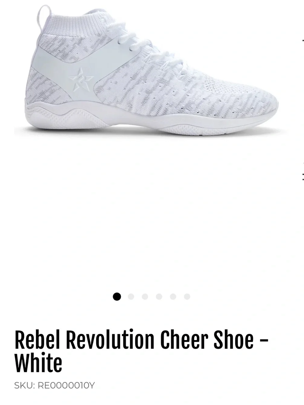 Rebel Revolution Kids Cheer Sneaker - White